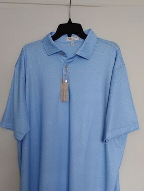Peter Millar Sky Blue Men's Short Sleeve Polo